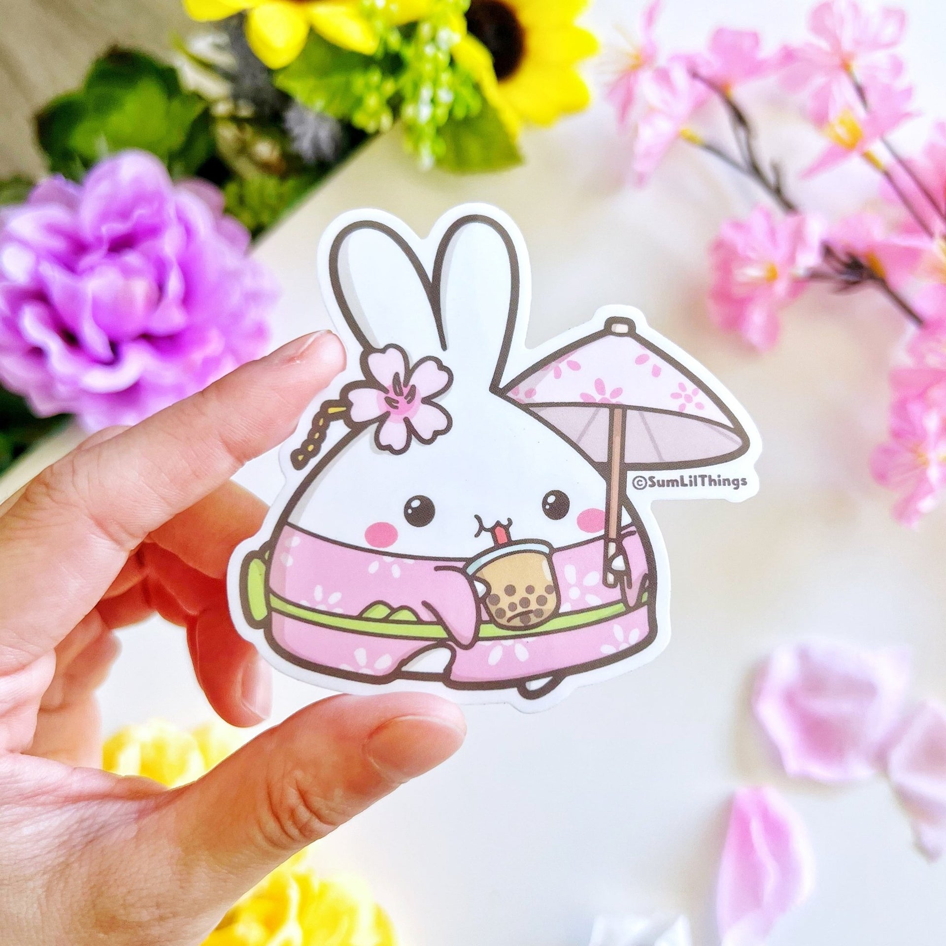 Vinyl Sticker - Sakura Boba Lil (Transparent) – SumLilThings