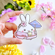 Vinyl Sticker - Sakura Boba Mimi (Transparent) - SumLilThings