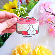 Vinyl Sticker - Strawberry Pudding (Transparent) - SumLilThings