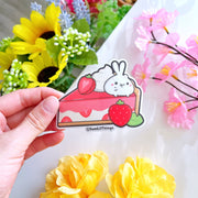 Vinyl Sticker - Strawberry Tart (Transparent) - SumLilThings