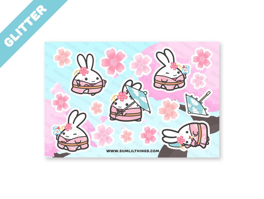 VNS008 - Lil&#39; Sakura - Glitter Sticker - SumLilThings
