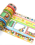 Washi Tape - Late for School - Gold Foil - Set of 7