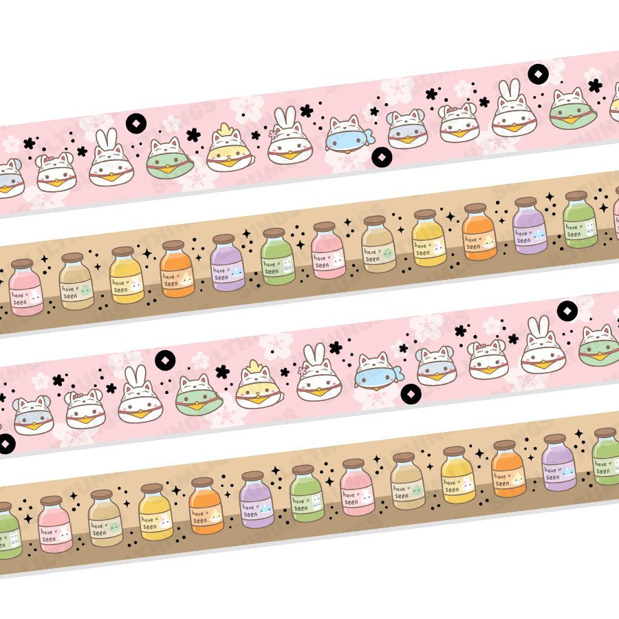 Washi Tape - Bakery Friends - Holo Gold Foil (Set of 2) - SumLilThings
