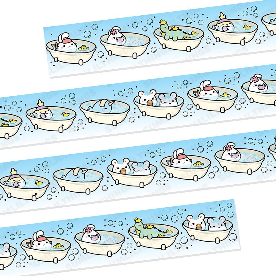 Washi Tape - Bathtime Misfits (20mm) - Holo Silver Foil - SumLilThings