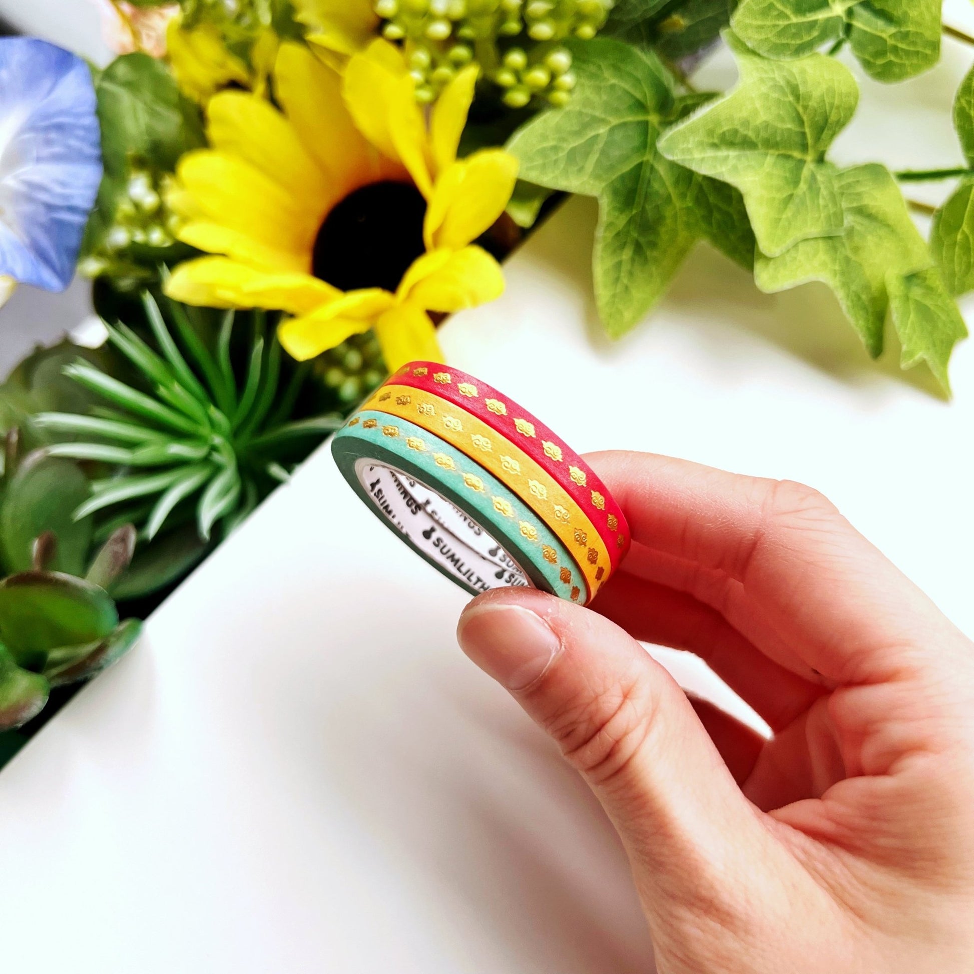 Washi Tape - Clouds (5mm) - Holo Gold Foil (Set of 3) - SumLilThings