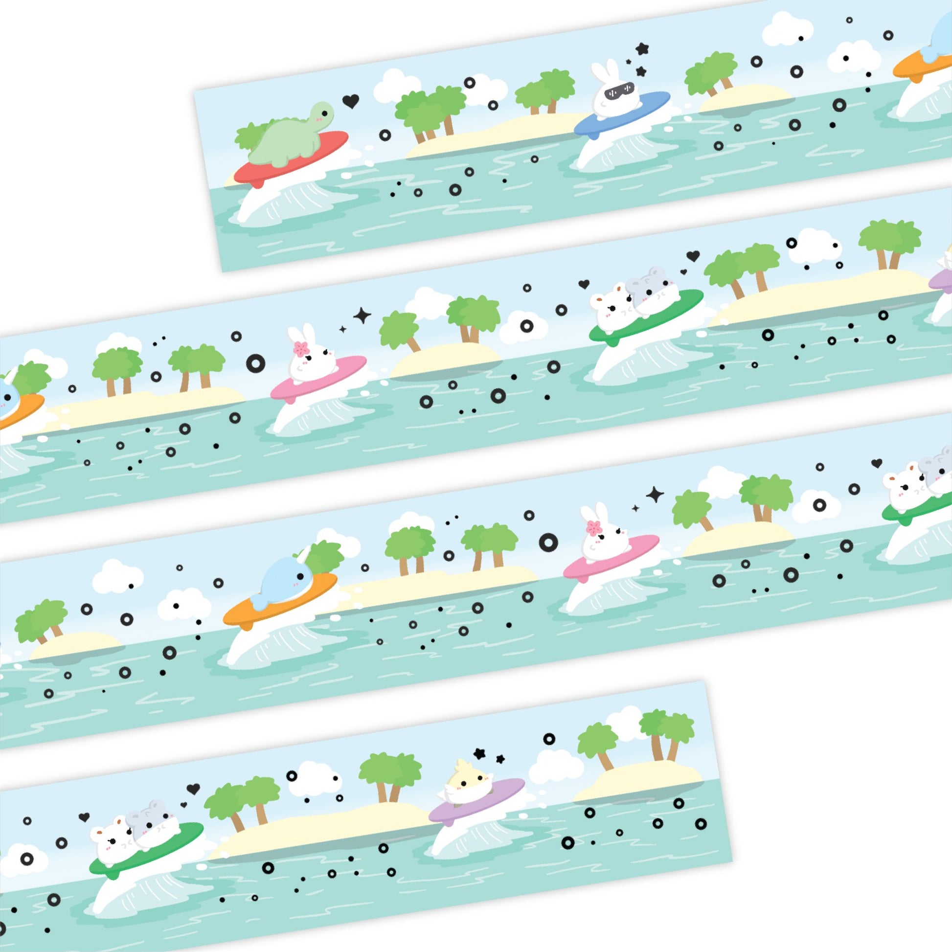 Washi Tape - Daytime Surfing Misfits (20mm) - Gold Foil - SumLilThings