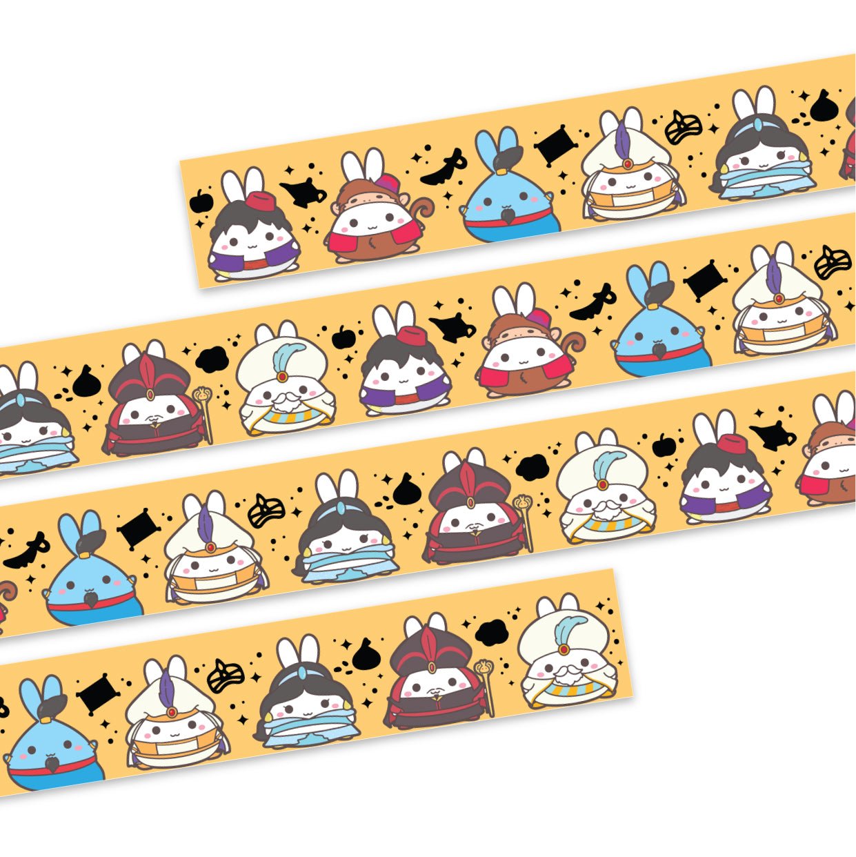 Washi Tape - Lil&#39; Magic Lamp Characters (15mm) - Holo Gold Foil - SumLilThings