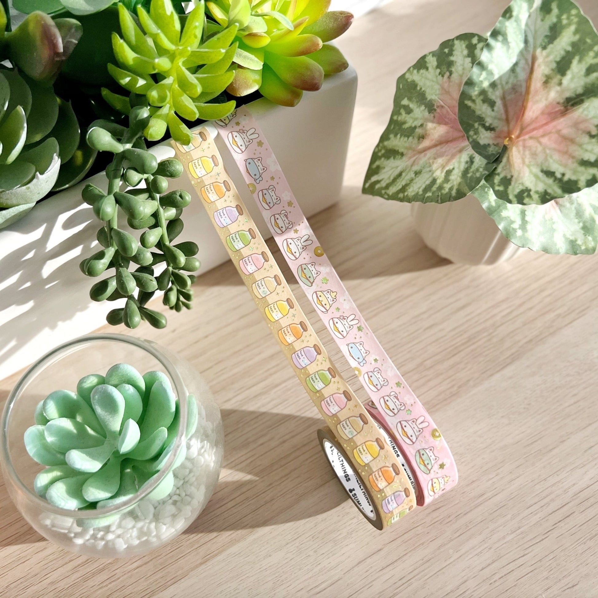 Washi Tape - Milk Tea Bottles (15mm) - Holo Gold Foil - SumLilThings