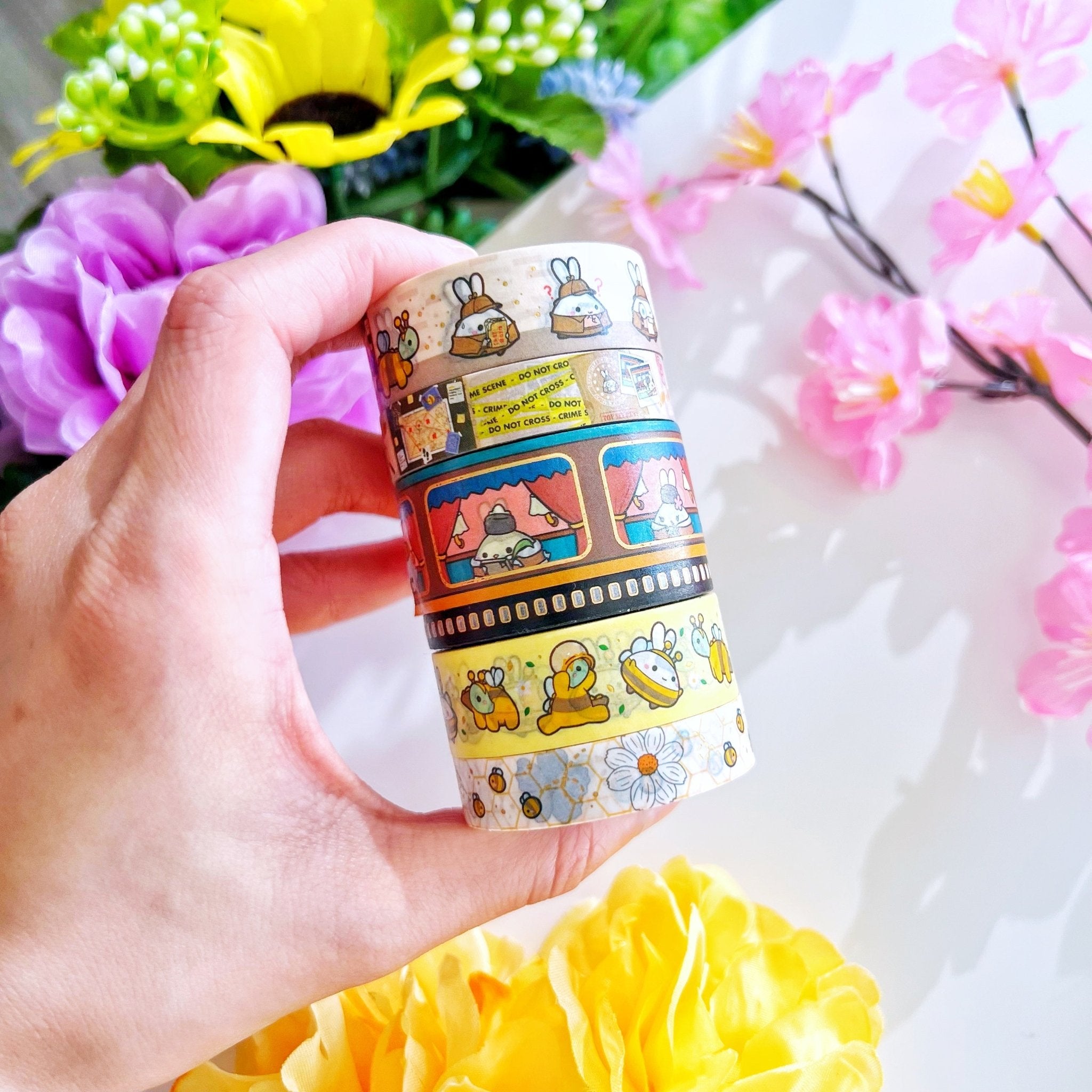 Washi Tape - Mystery on the Misfit Express - Holo Gold Foil - Set of 6 - SumLilThings