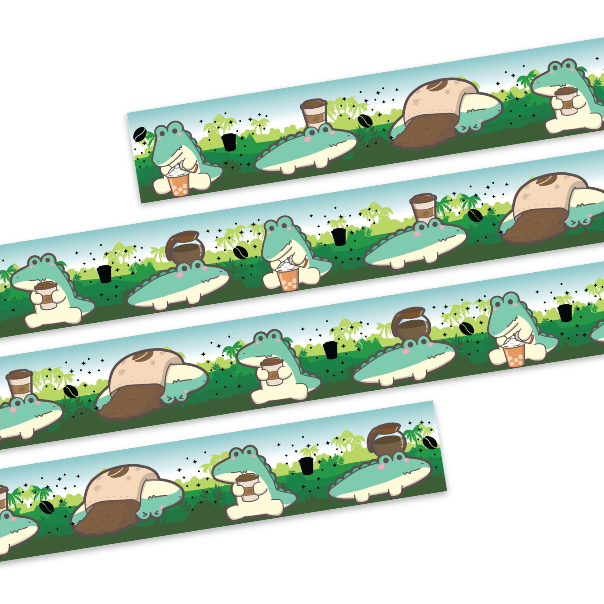 Washi Tape - Rainforest Coffee Shop Series - Gold Foil - Set of 2 - SumLilThings