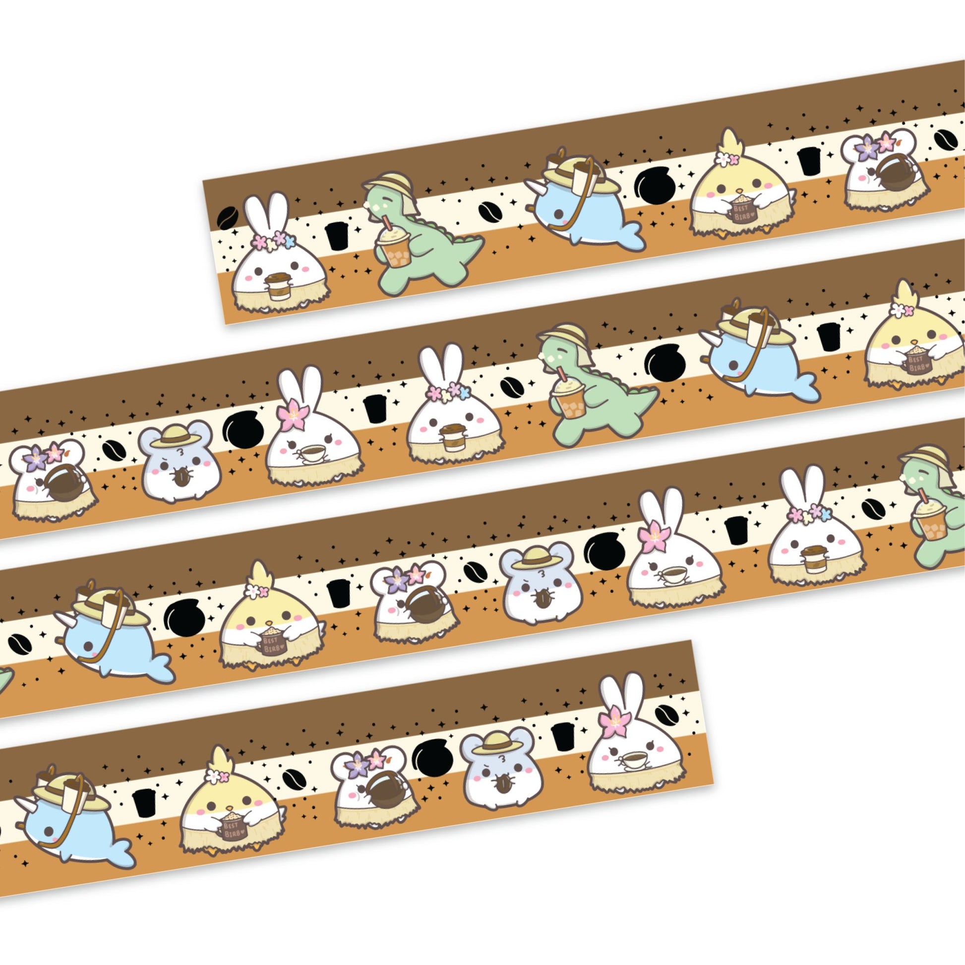 Washi Tape - Rainforest Coffee Shop Series - Gold Foil - Set of 2 - SumLilThings