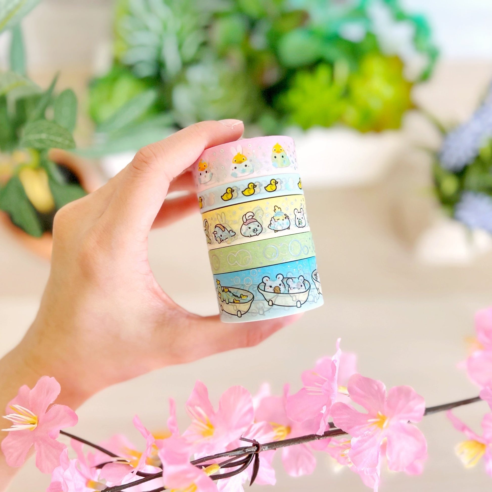 Washi Tape - Rubber Duckys (8mm) - Holo Silver Foil - SumLilThings