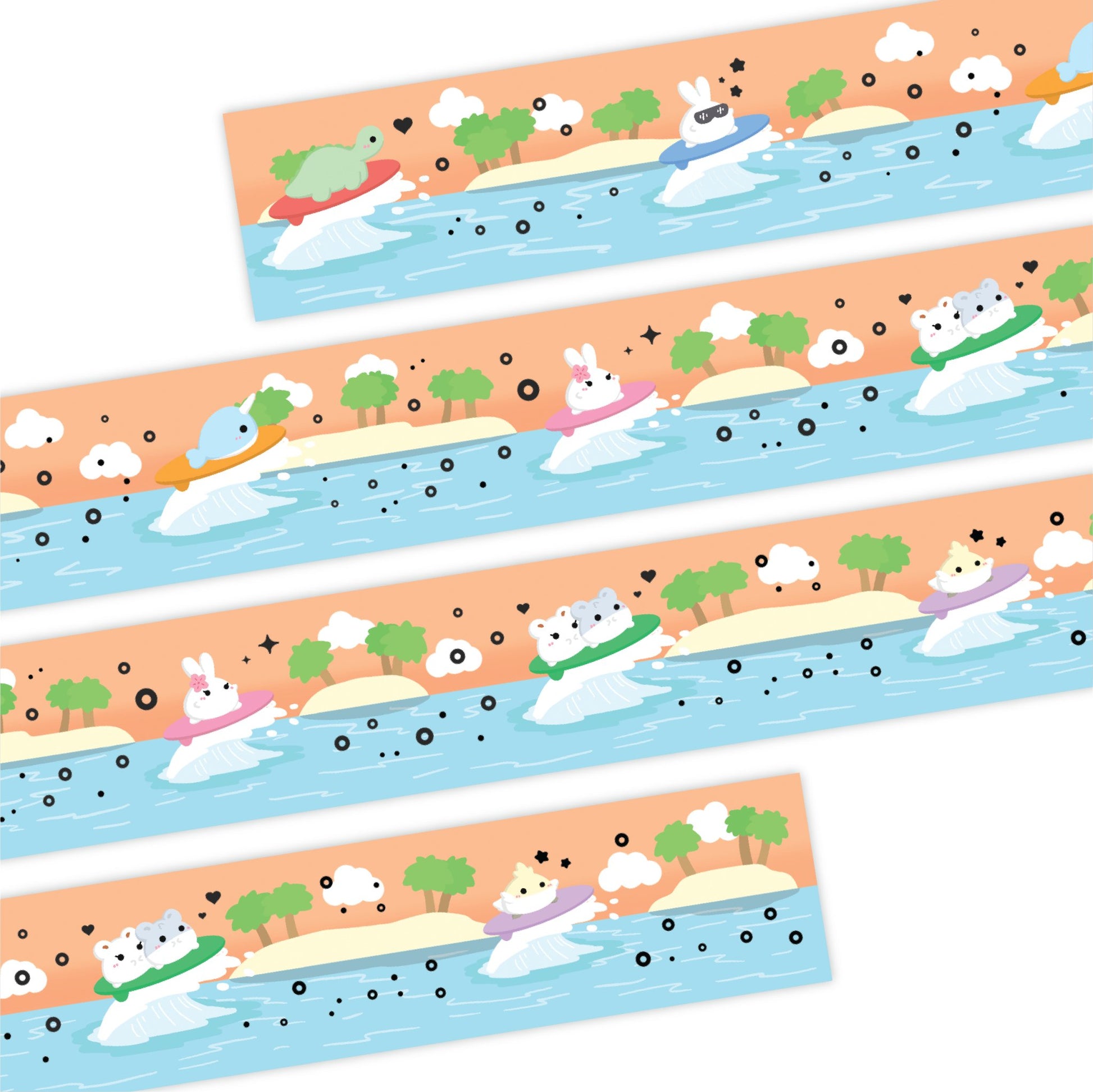 Washi Tape - Sunset Surfing Misfits (20mm) - Gold Foil - SumLilThings