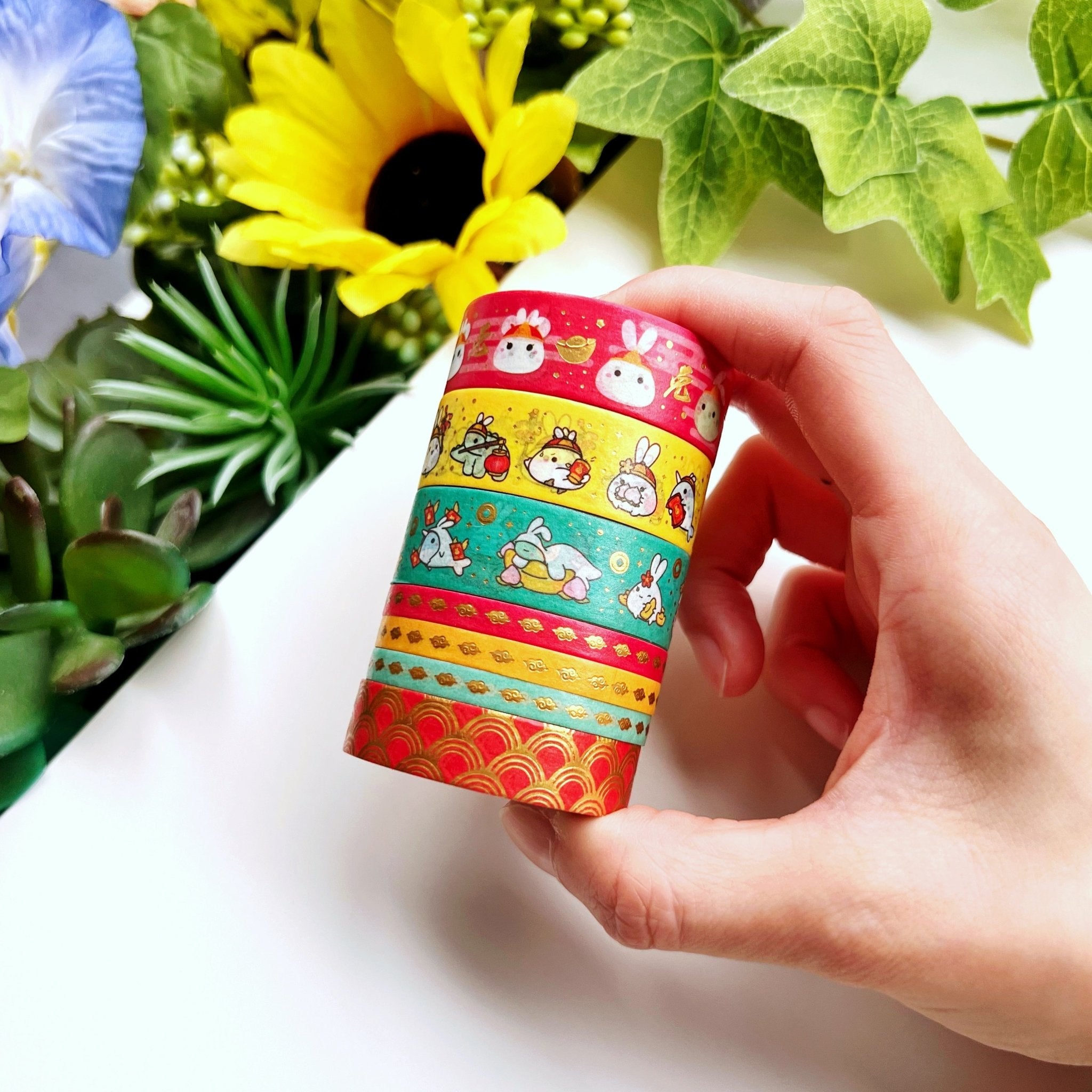 Washi Tape - Year of the Rabbit - Holo Gold Foil (Set of 7) - SumLilThings