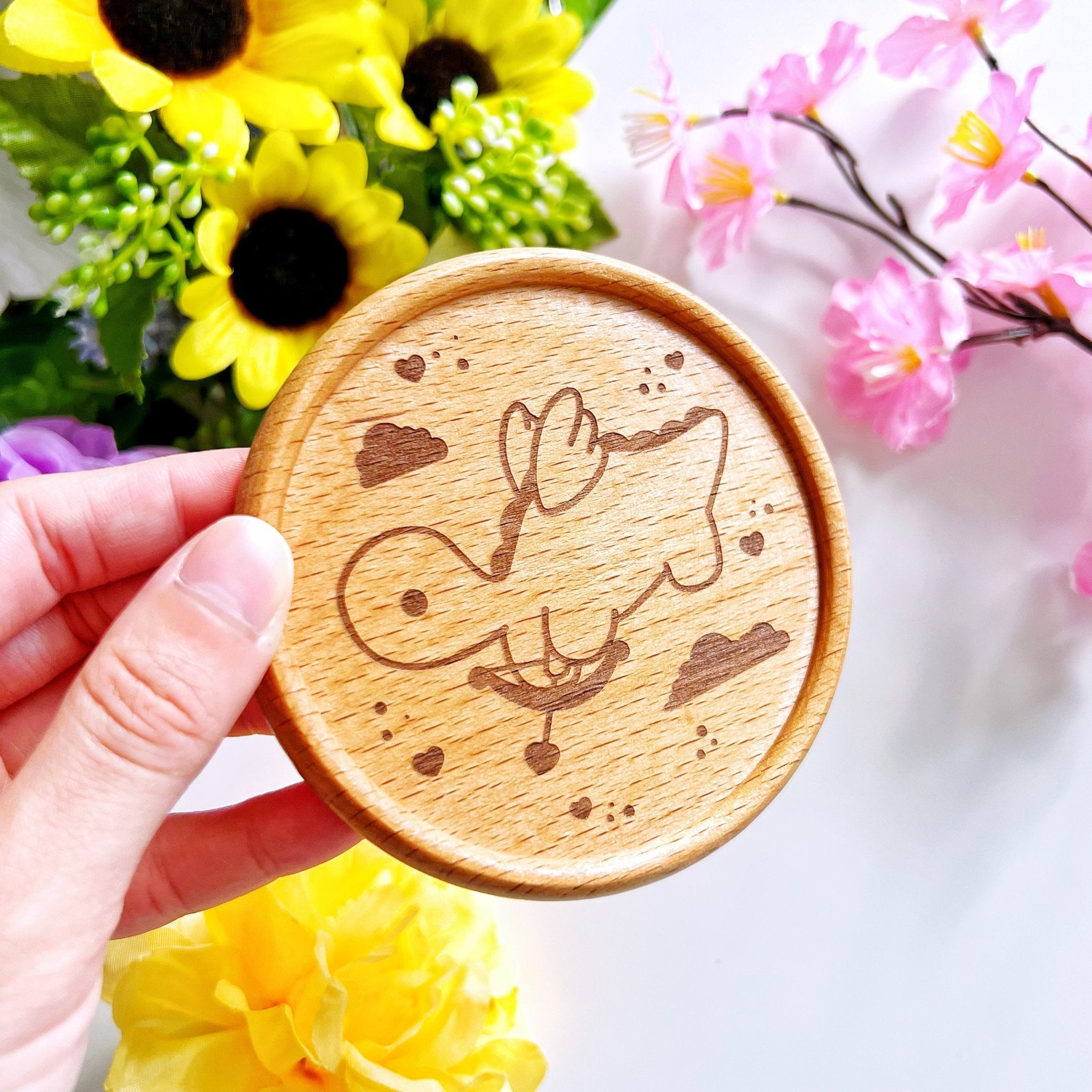 Wooden Coaster - Cupid Nohnoh - SumLilThings
