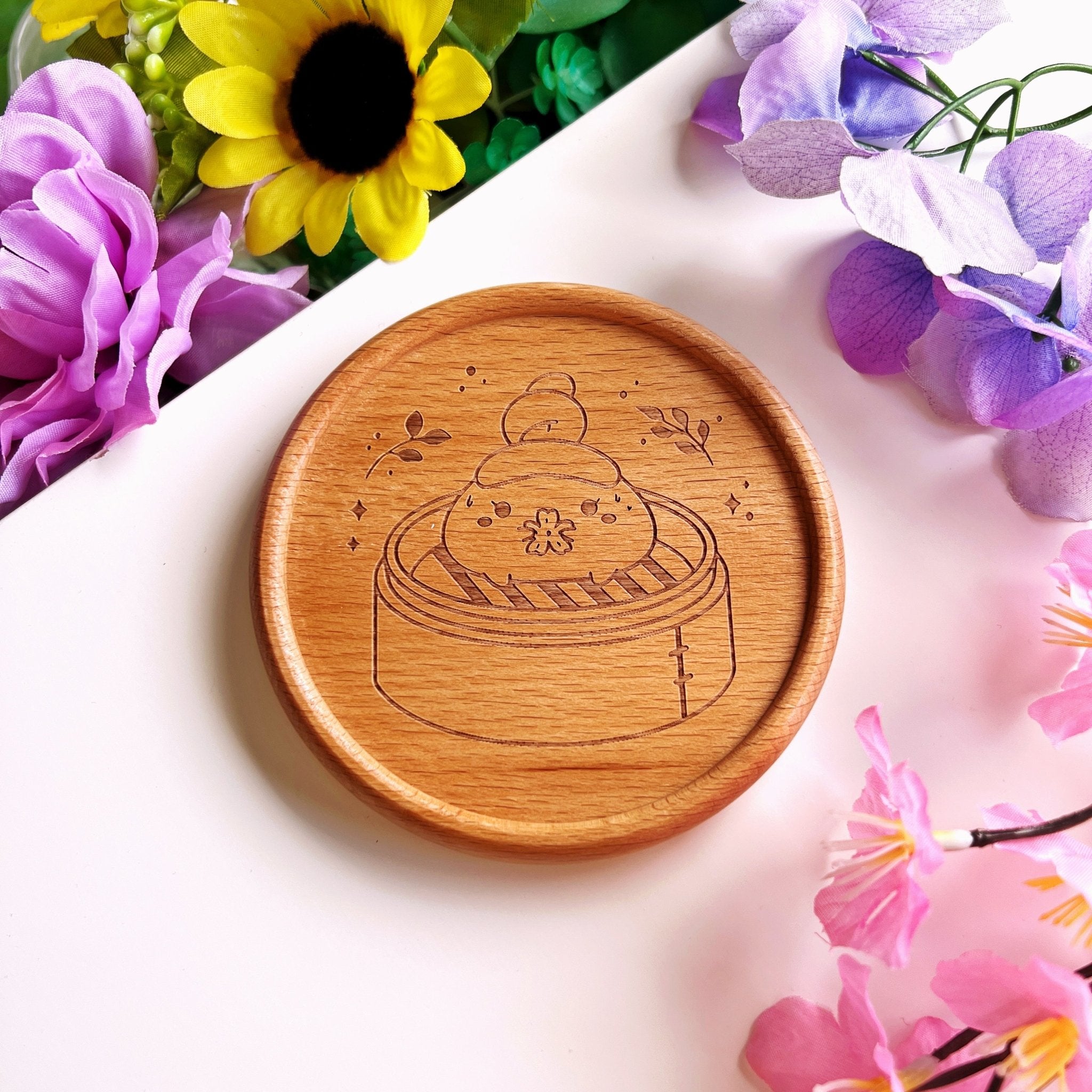 Wooden Coaster - Dimsum Steaming Mimi - SumLilThings