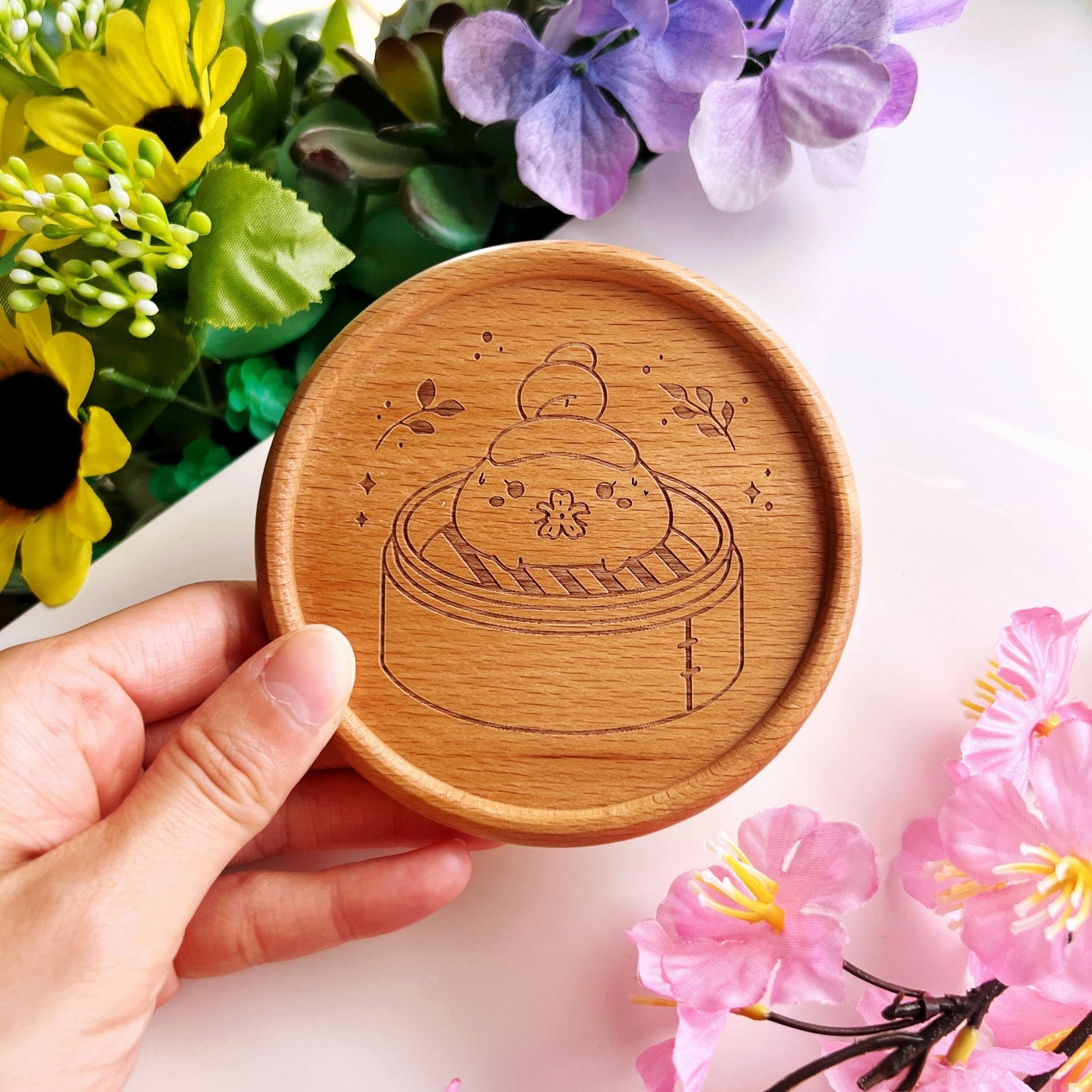 Wooden Coaster - Dimsum Steaming Mimi - SumLilThings