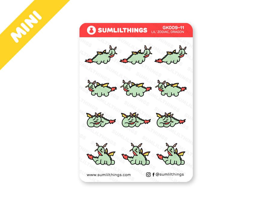 Year of the Dragon Stickers - Mini Sheet - SumLilThings