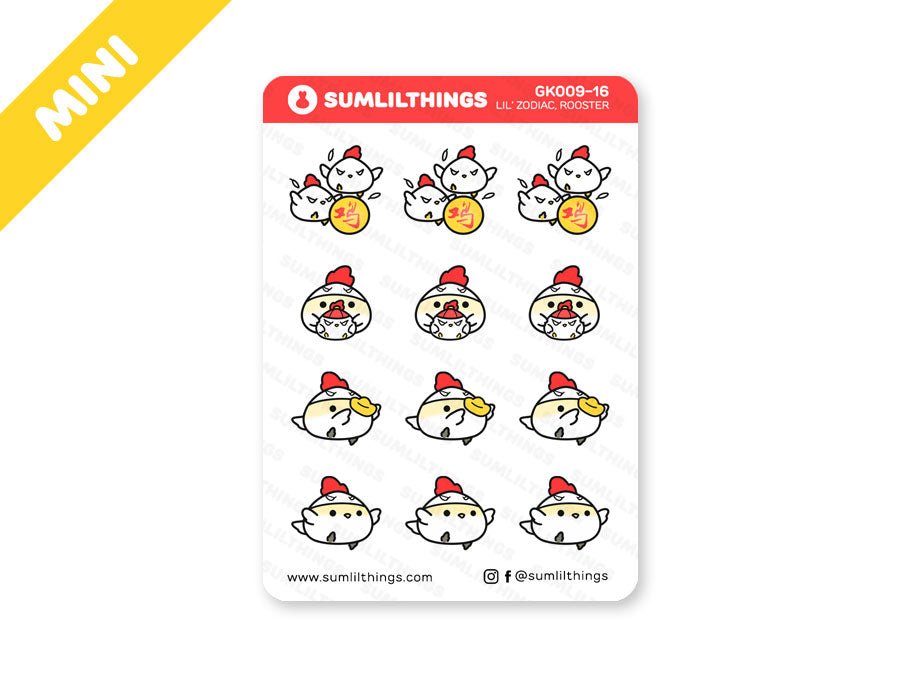 Year of the Rooster Stickers - Mini Sheet - SumLilThings